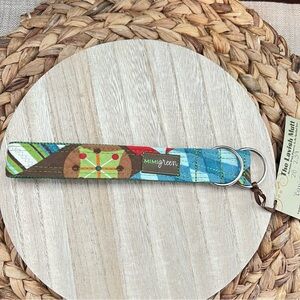 New with Tags Mimi Green Banjo Cotton and Nylon Key Fob | Green Blue Brown